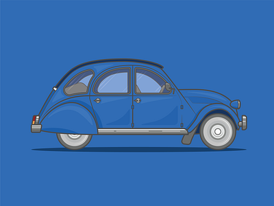 Classic European City Cars | 1961 Citroën 2CV adobe illustrator car classic design graphic design illustration vector