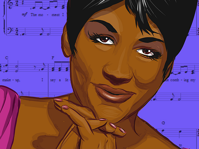 Aretha Franklin, Queen of Soul adobe illustrator drew aretha franklin illustration singer