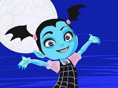 My daughter requested this digital art disney illustration vampirina