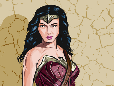 Wonder Woman, Variation 2 adobe illustrator draw gal gadot illustration ipad superhero superheroine