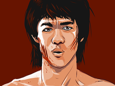 Bruce Lee, The Dragon adobe illustrator draw bruce lee digital art illustration the dragon