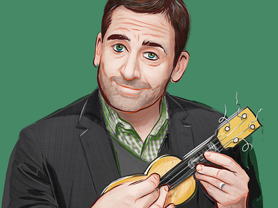 Steve Carell adobe illustrator draw celebrity digital art illustration steve carell ukulele vector art