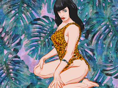 Bettie Page bettie page digital art illustration painting pinup sexy vector art