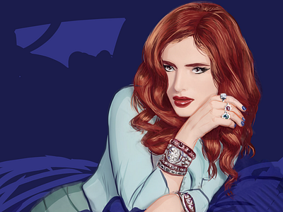 Bella Thorne actress celebrity digital art digital painting ginger illustration redhead sexy vector art vector illustration woman