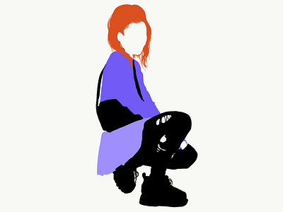 Camera bag crouching digital art digital painting goth girl illustration vector art vector illustration