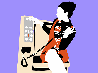 Telephones of the future future retro silhouette telephones woman