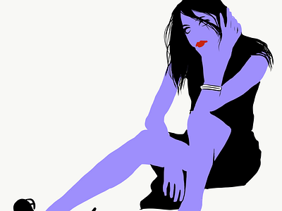 Bored now. bored digital art digital painting goth girl illustration legs vector art vector illustration