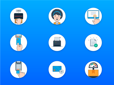 Self Checkout Illustrations credit card draw icons illustrator scanner self checkout ui ux