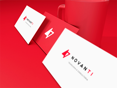 Novanti Logo Concept branding business card draw logo red symbol
