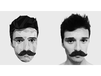 New Avatar ! Polygone Face artwork avatar face flat mustache polygone triangle