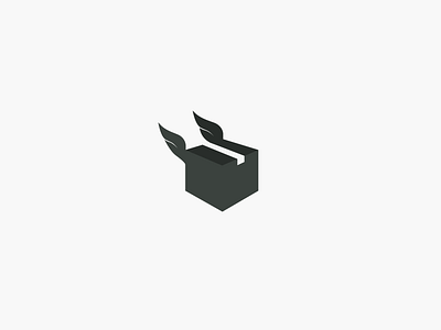 Flying box box fly goku logo logotype negativespace package ship wings