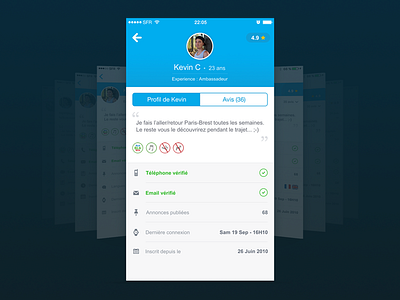 Blablacar IOS profile redesign