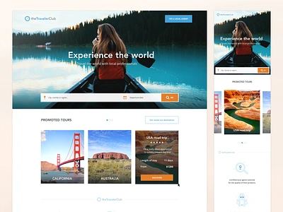 The Traveler Club Home Page adventure cover goldengate home home page mobile responsive searchbar travel travelling uluru