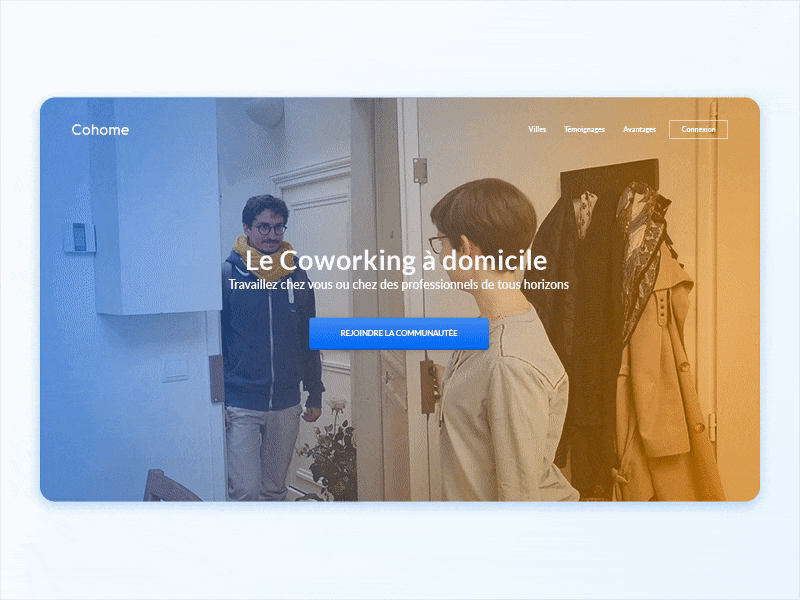 Cohome Landing Page animation cohome community coworking cta gradient home kevincdnc landing landing page uidesign video