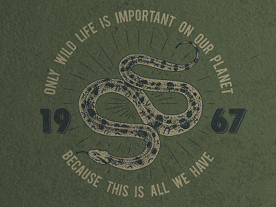 t-shirt print with snake / custom vintage design