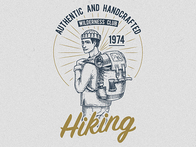 Hiking / Adventure t-shirt print adventure american badge design hand drawn hiking illustration logo print t shirt tourism travel vector vintage