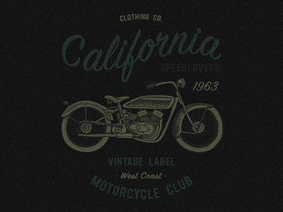 California clothing co. Motorcycle club american bike bike ride california design hand drawn illustration motorcycle print t shirt vector vintage