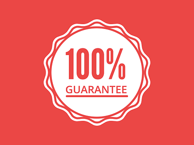 100% Guarantee badge illustration seal watsi