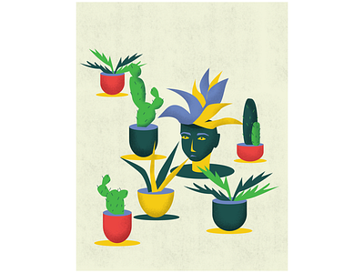 Plantsman adobe cactus colorful design digital drawing graphic illustration plants pots vector