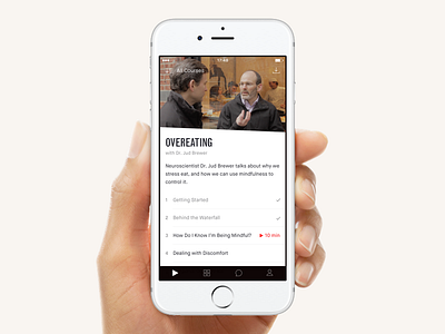 Course Screen content course ios meditation minimal red simple steps ui ux