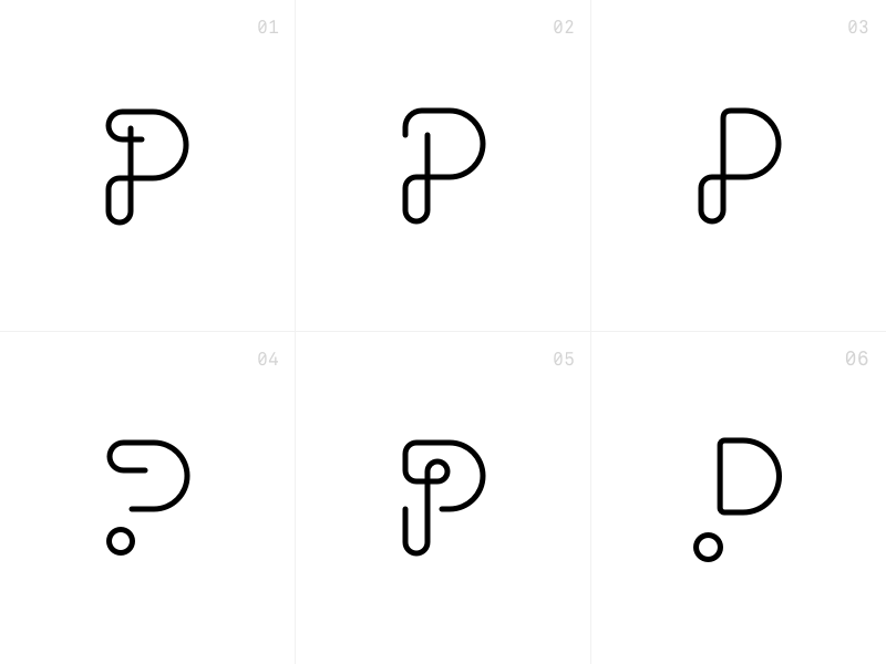 P Logo Concepts app icon letter line logo logotype minimal p premium simple
