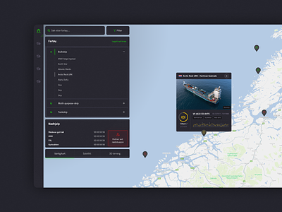 Fleet management dashboard application clean dashboard interaction design interface maritime minimalistic modern norwegian ui ui design web design