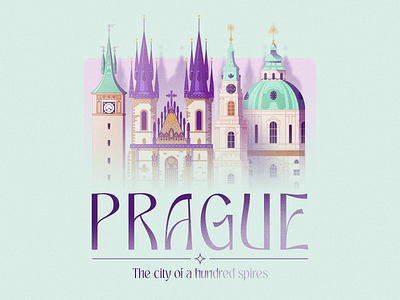 Prague, the city of a hundred spires city design digital art graphic design illustration prague towers