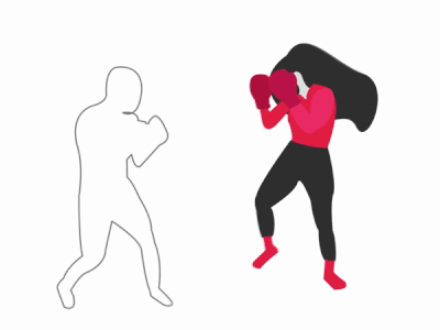 Fight like a girl boxing fight girl illustration illustrator motion motion animation movement