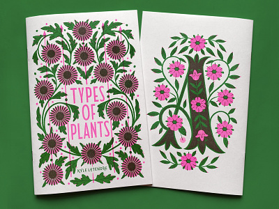 Types Of Plants botanical greenery illustration lettering overprint overprinting plants risograph type typography zine