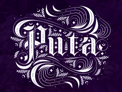 Puta blackletter lettering puta