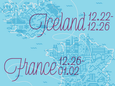 WE'RE GOING TO EUROPE france iceland icon illustration lettering monoline