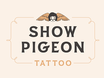 Show Pigeon branding identity lettering logo sign painting tattoo traditional