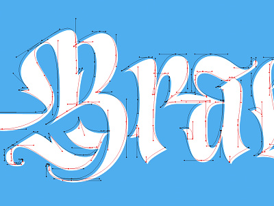 Brave Beziers! bezier curves beziers blackletter custom fraktur juicy lettering script swash type