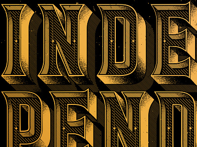 Independence 3d custom dimensional lettering metallic ornate shiny typography