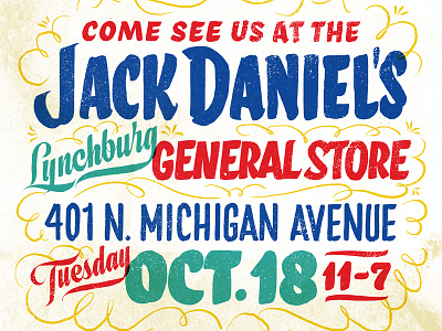 Jack Daniel's Lynchburg General Store jack daniels lettering lynchburg showcard sign painting
