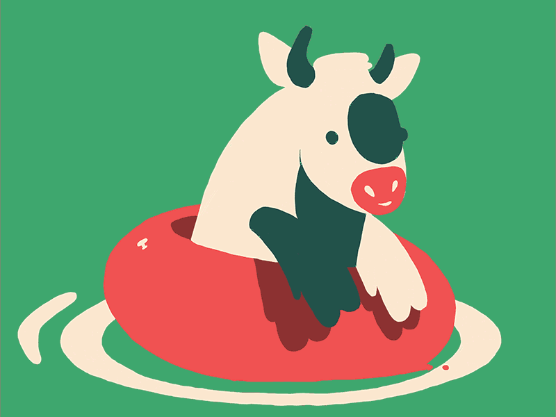 12 Days of Gifmas: Eight Maids-a-Milking 12 days of christmas animation cell animation cow gif gifmas intertube motion graphics swimming