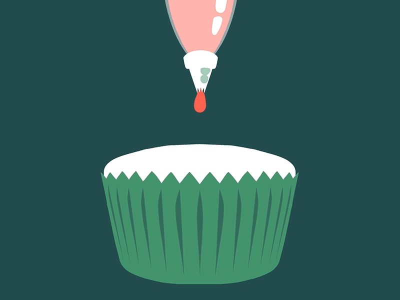 12 Days of Gifmas: 11 Pipers Piping 12 days of christmas animation cell animation cupcake cute frosting gif icing motion graphics