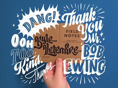 Thanks, Bob! custom type field notes hand illustration lettering show card sign painting type
