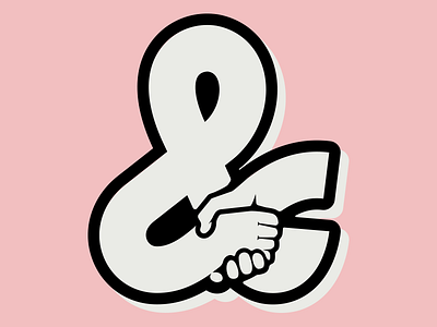 Andshake (Helping Handpersand) ampersand and friendship handshake help lettering typography