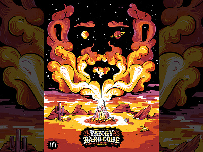 McDonald's: Crispy Buttermilk Tenders brush cactus cowboy fire illustration lettering mcdonalds poster slab serif southwest
