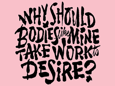 Bodies Like Mine black body positivity brush curvy fat lettering pink queer script texture tshirt