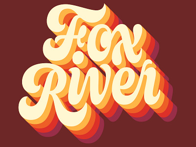 Fox River 3d 70s dimension dimensional juicy lettering retro script seventies speaking type