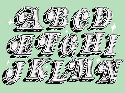 Dribbble 🔠 abecedarian alphabet art print ball terminal chrome halftone lettering limited color print screen print type