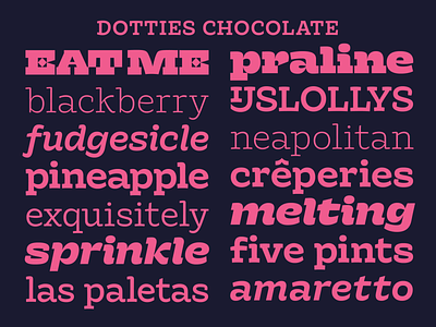 Dotties Chocolate chocolate dotties expressive font ice cream lost type serif slab slab serif type design typeface typeface design typography