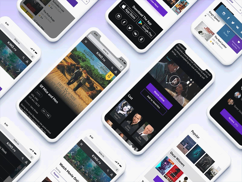 Cinema Mobile Website animation cinema mobile principle sketch ui website