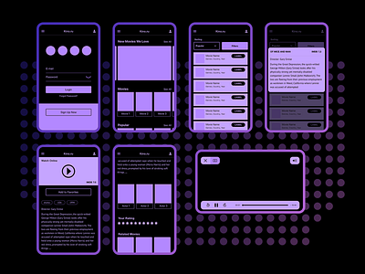 Wireframes of Cinema Mobile Website