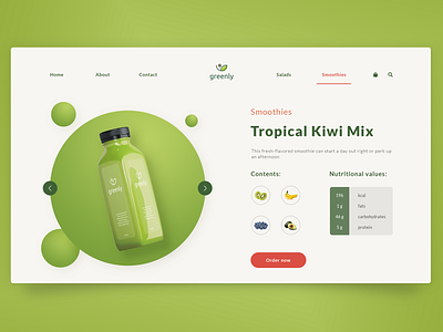 Greenly | Bio Products List bio branding buy clean fruits green interface landing page natural organic shop smoothie store ui ux website design