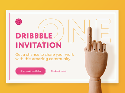*ENDED* Dribble Invitation Giveaway! call to action contest dailyui design flat hand invitation invite invite giveaway magenta minimalist one pink portfolio simple simple clean interface ui uiux wood yellow