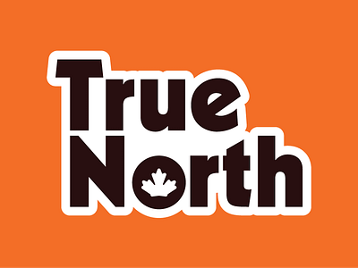 True North type logo. 1970s beer canada label leaf lines logo maple north thick true