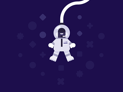 L'il Space Walker. astronaut character design flat vector